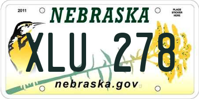 NE license plate XLU278
