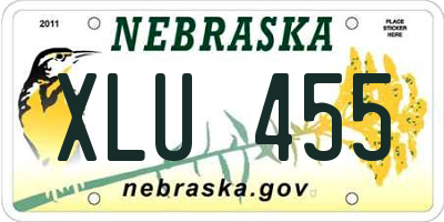 NE license plate XLU455