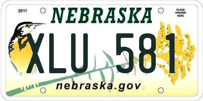 NE license plate XLU581