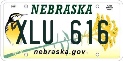 NE license plate XLU616