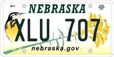 NE license plate XLU707