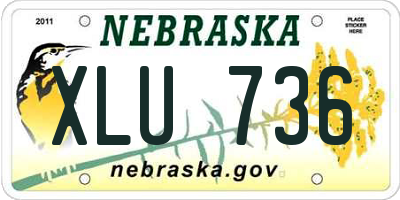 NE license plate XLU736