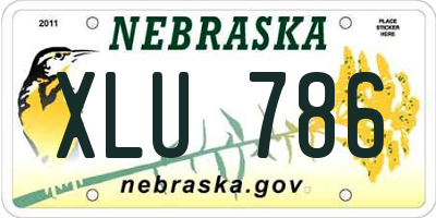 NE license plate XLU786