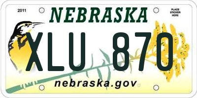 NE license plate XLU870