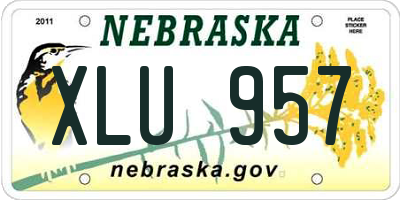NE license plate XLU957