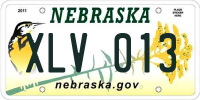 NE license plate XLV013