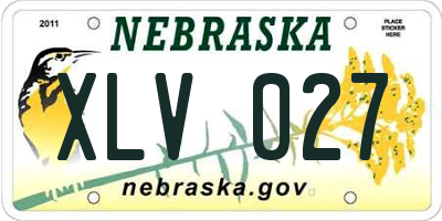 NE license plate XLV027