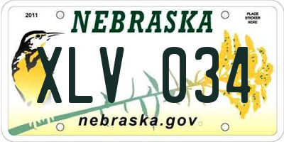 NE license plate XLV034