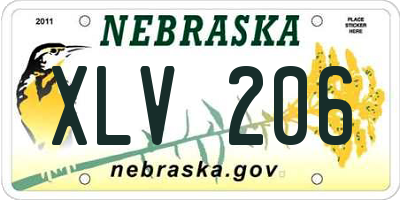 NE license plate XLV206