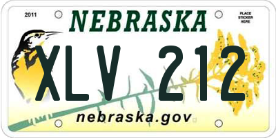 NE license plate XLV212