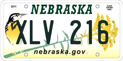 NE license plate XLV216