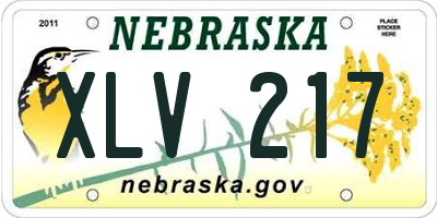 NE license plate XLV217
