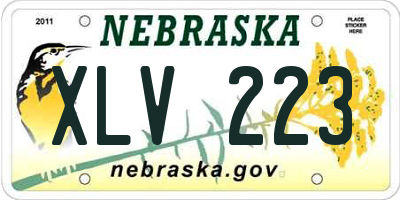 NE license plate XLV223