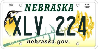 NE license plate XLV224