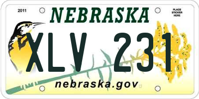 NE license plate XLV231