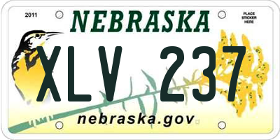 NE license plate XLV237
