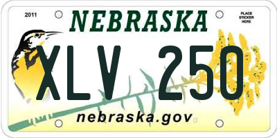 NE license plate XLV250