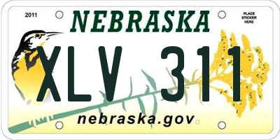 NE license plate XLV311