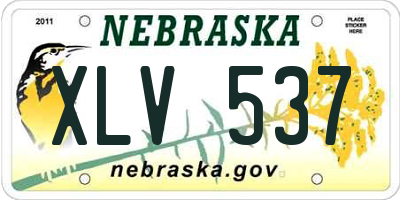 NE license plate XLV537