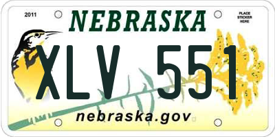 NE license plate XLV551