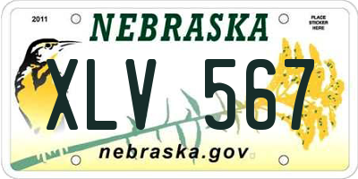 NE license plate XLV567