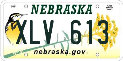 NE license plate XLV613