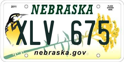 NE license plate XLV675