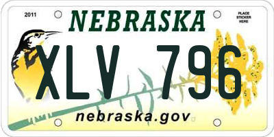 NE license plate XLV796