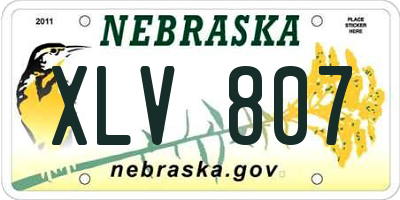 NE license plate XLV807