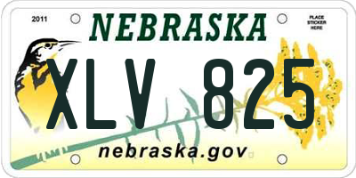NE license plate XLV825