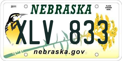 NE license plate XLV833