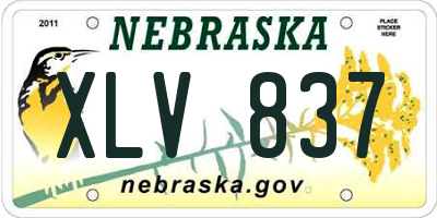 NE license plate XLV837