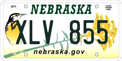 NE license plate XLV855