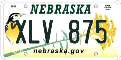 NE license plate XLV875