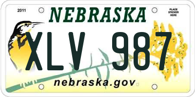 NE license plate XLV987