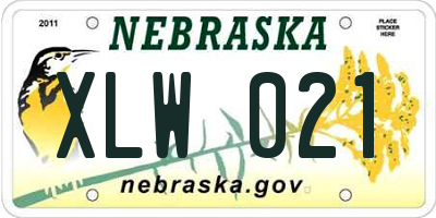 NE license plate XLW021