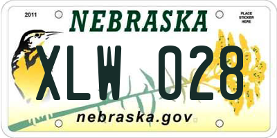 NE license plate XLW028