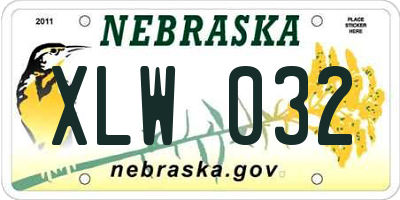NE license plate XLW032