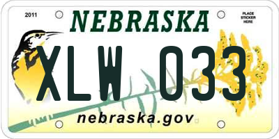 NE license plate XLW033