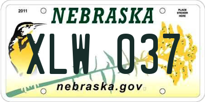 NE license plate XLW037