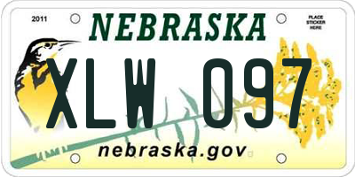 NE license plate XLW097