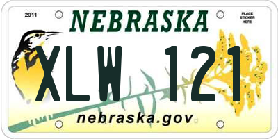 NE license plate XLW121