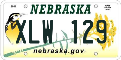 NE license plate XLW129