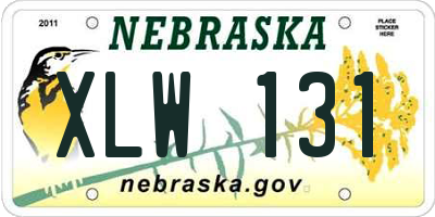 NE license plate XLW131
