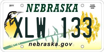 NE license plate XLW133
