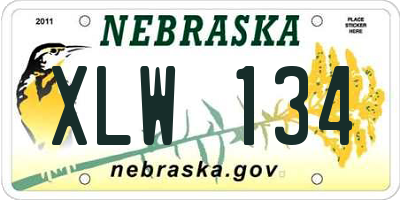 NE license plate XLW134