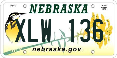 NE license plate XLW136