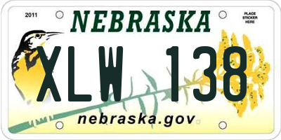 NE license plate XLW138
