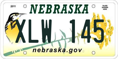 NE license plate XLW145