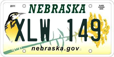 NE license plate XLW149